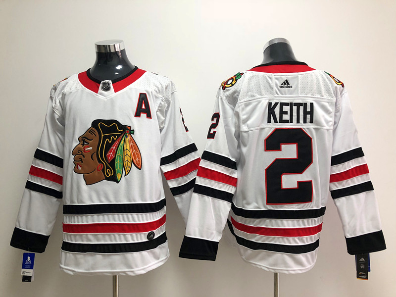 Men's Chicago Blackhawks Duncan Keith #2 White Breakaway Jersey